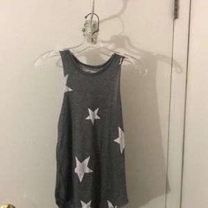A T2 Love grey and white star kids tank